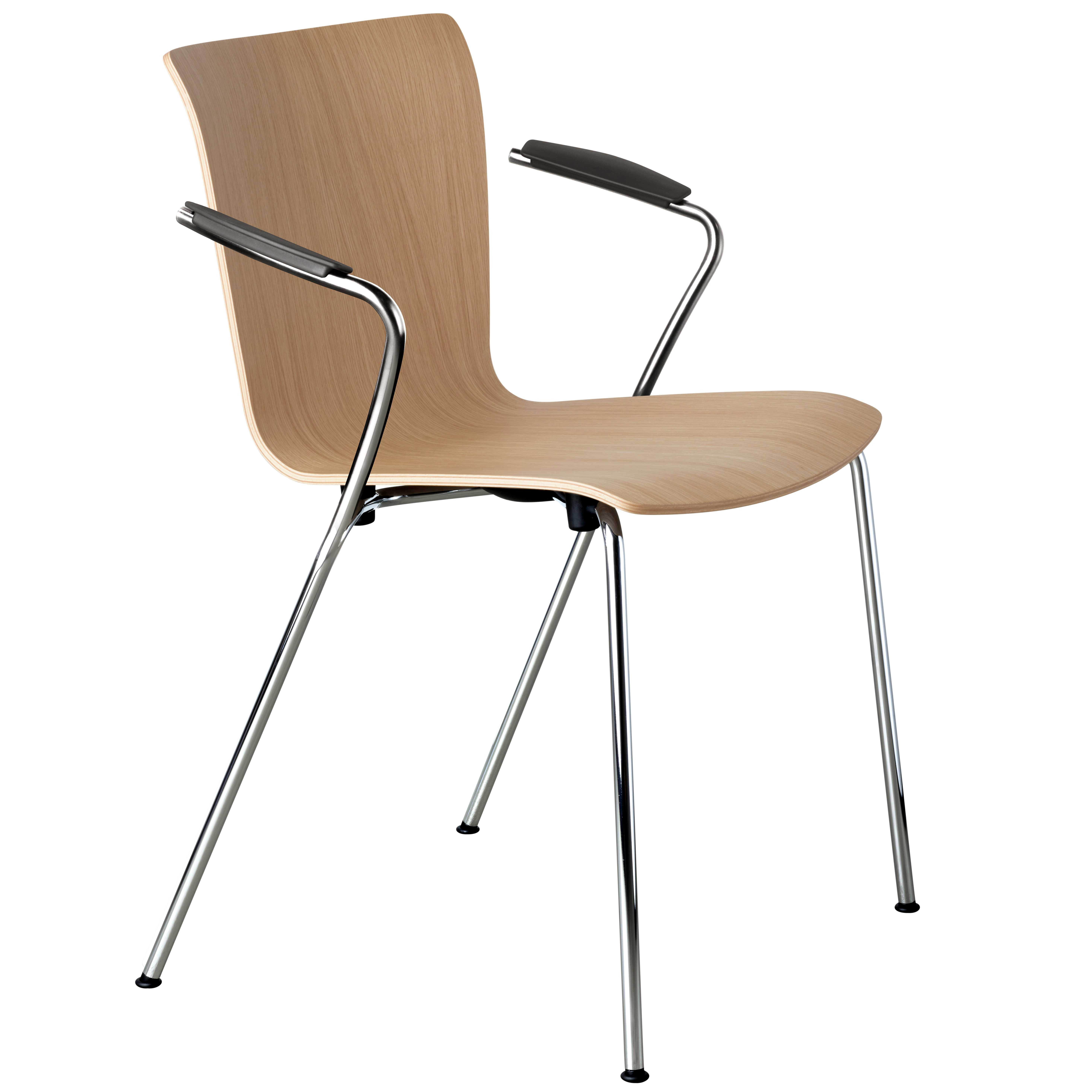 Fritz Hansen Vico Duo stoel met armleuning, chroom onderstel FLINDERS